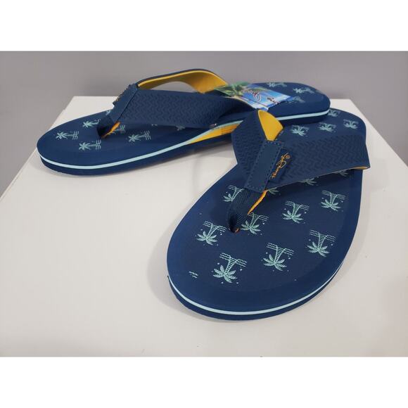 NEW Panama Jack Mens SOFT Blue‎ Flip-Flop Sandals Size 14 XXL Boat Vacation - Picture 1 of 4